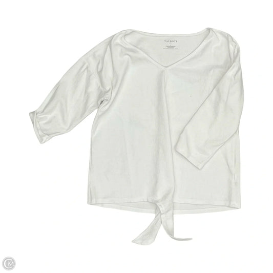 Top 3/4 Sleeve By Talbots In White, Size: L