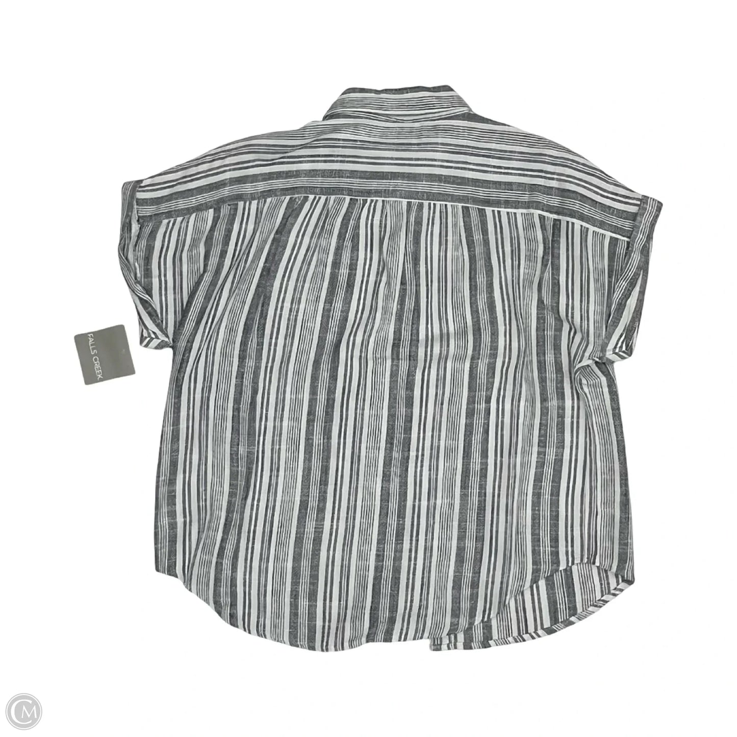 Top Short Sleeve By Falls Creek In Blue & White, Size: L