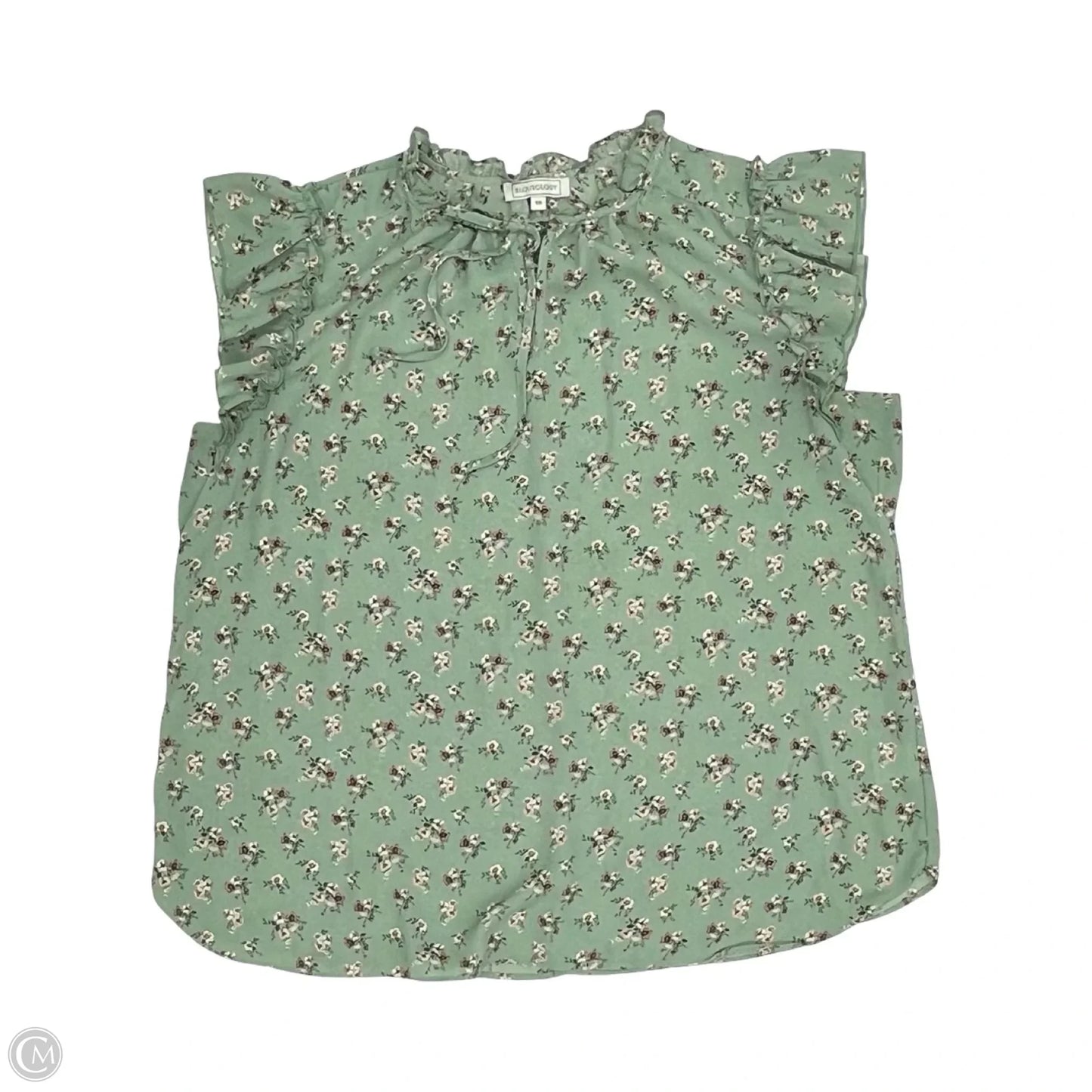 Blouse Short Sleeve By Clothes Mentor In Green, Size: 1x