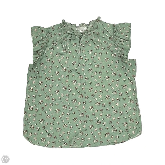 Blouse Short Sleeve By Clothes Mentor In Green, Size: 1x