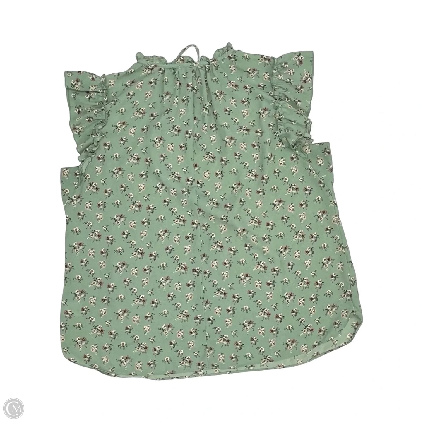 Blouse Short Sleeve By Clothes Mentor In Green, Size: 1x