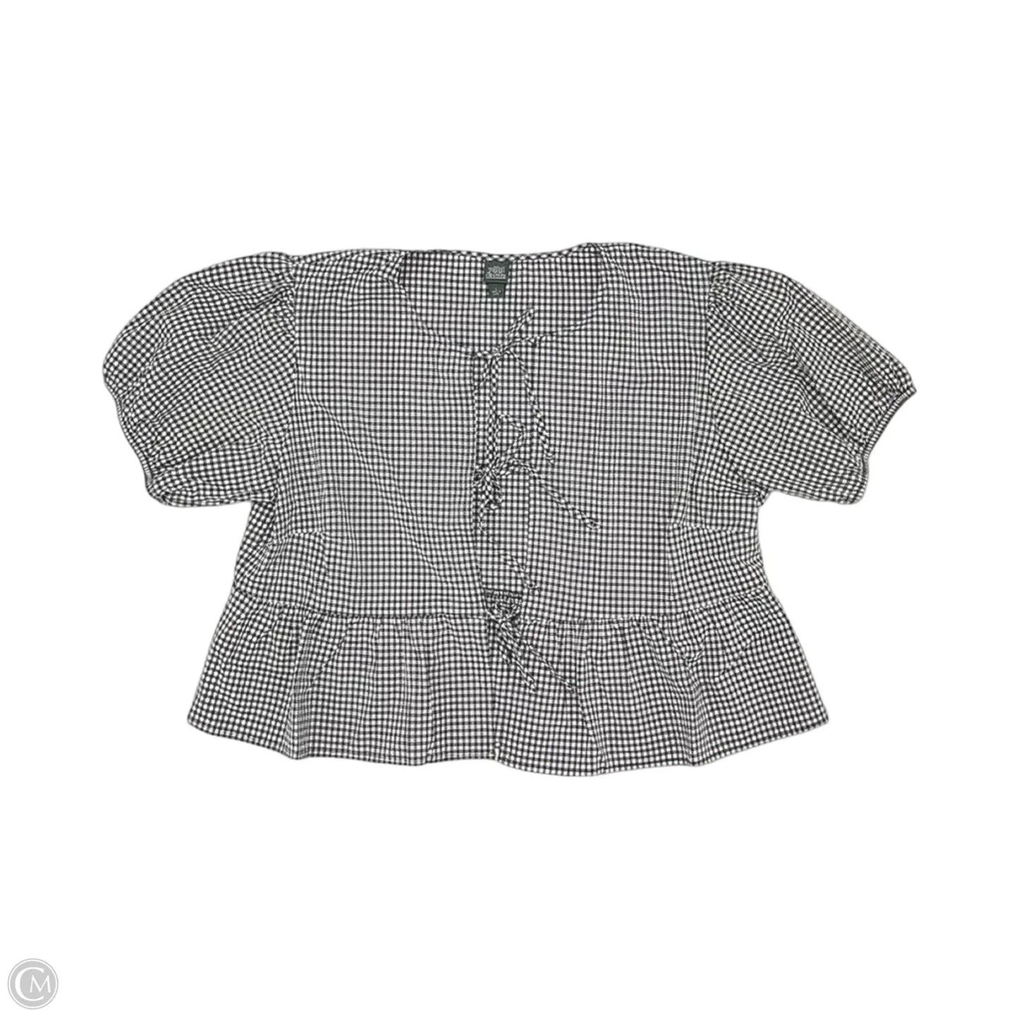 Blouse Short Sleeve By Wild Fable In Black & White, Size: L
