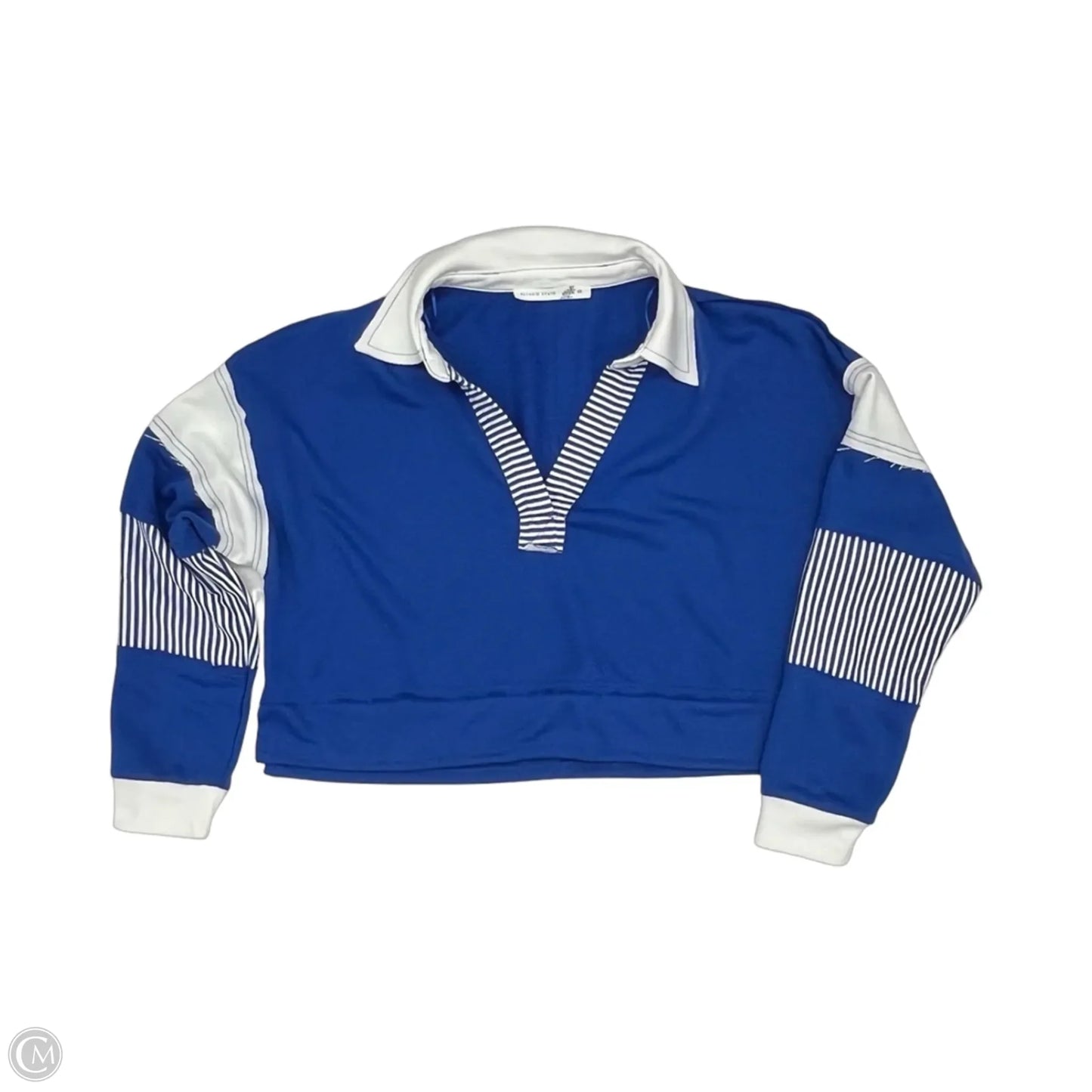 Top Long Sleeve By Altard State In Blue & White, Size: M