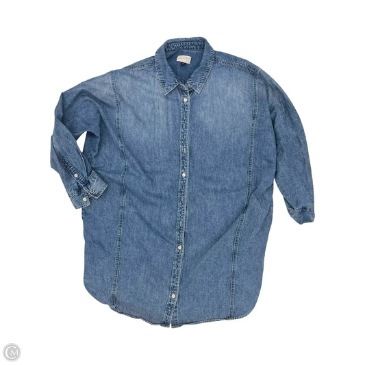 Dress Casual Short By Universal Thread In Blue Denim, Size: Xxl