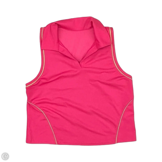 Athletic Top Short Sleeve By Tek Gear In Pink & Yellow, Size: M