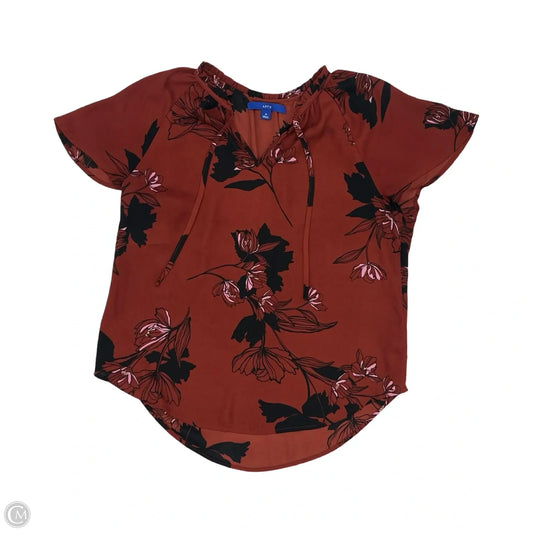 Blouse Short Sleeve By Apt 9 In Black & Red, Size: M