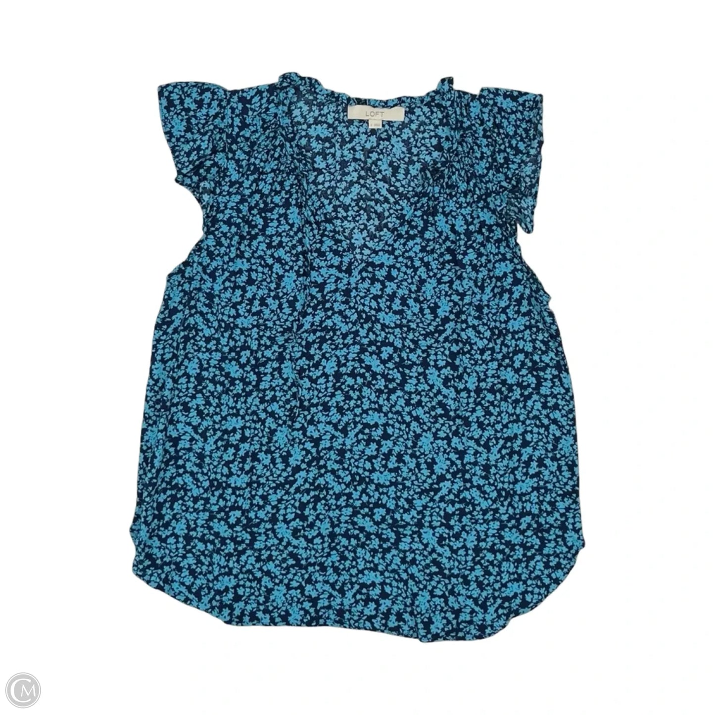Blouse Short Sleeve By Loft In Blue, Size: M