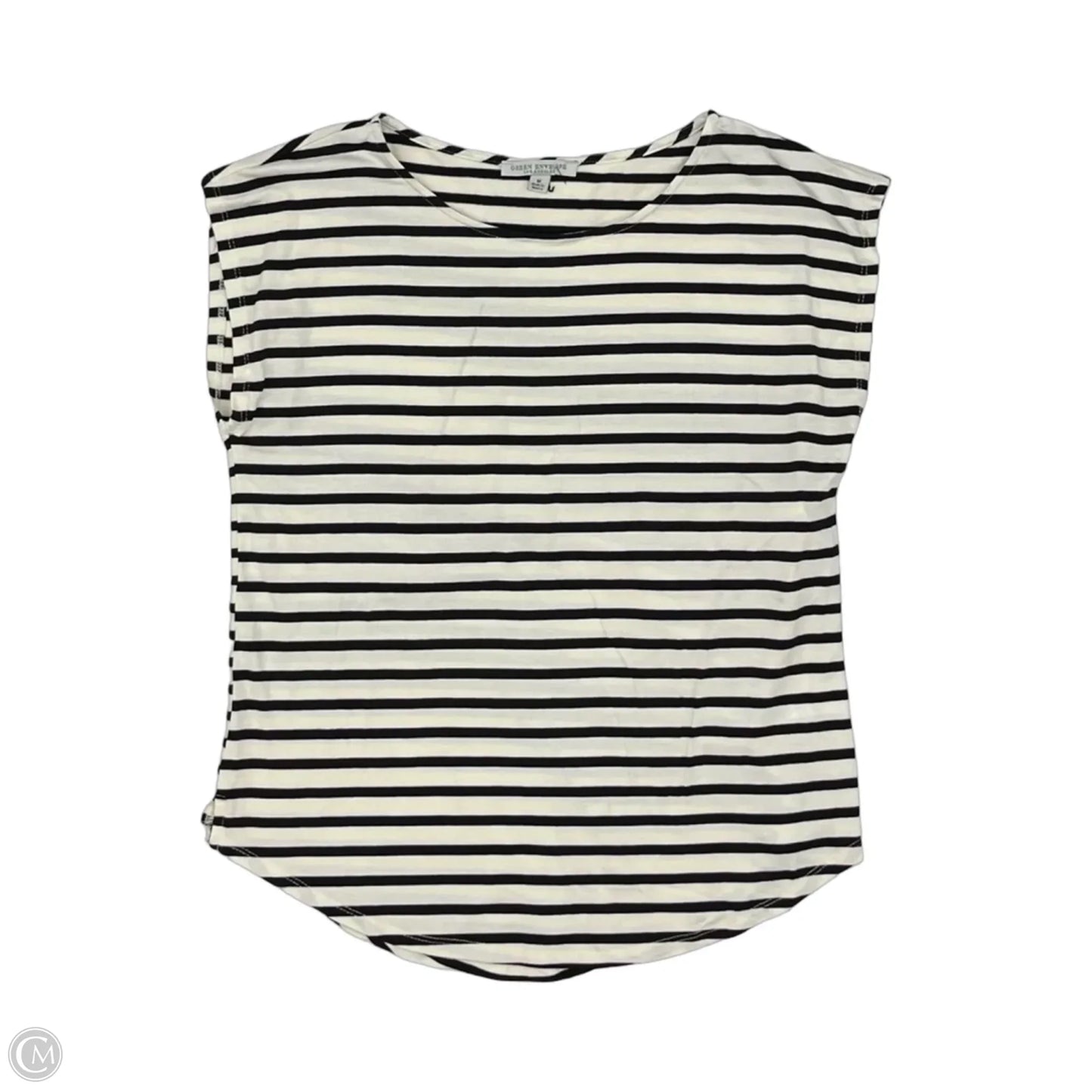 Top Short Sleeve By Green Envelope In Black & Cream, Size: M