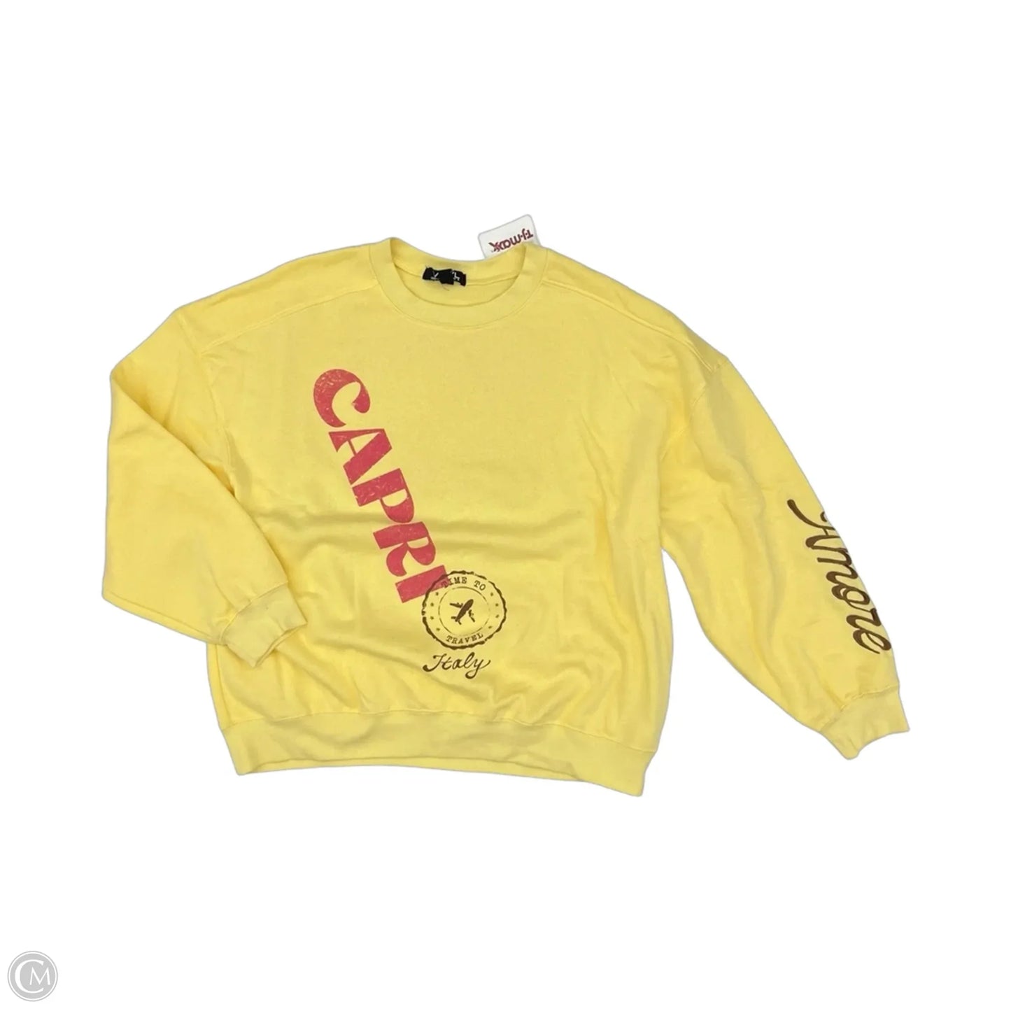 Sweatshirt Crewneck By Clothes Mentor In Yellow, Size: M
