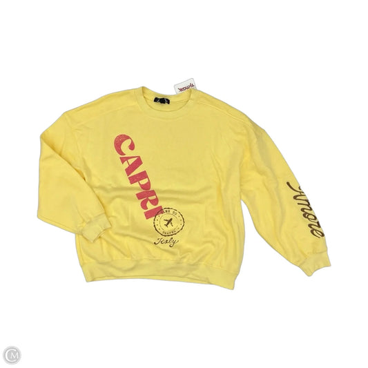 Sweatshirt Crewneck By Clothes Mentor In Yellow, Size: M