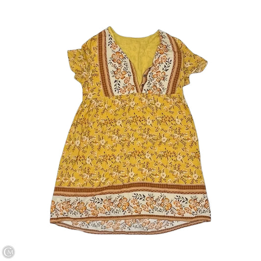 Dress Casual Short By Cmf In Orange & Yellow, Size: S