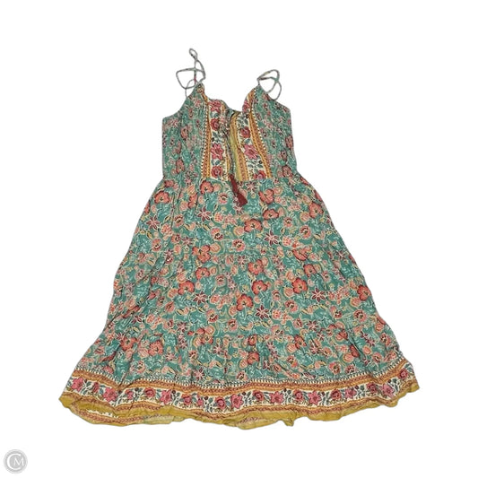 Dress Casual Midi By Angie In Green & Orange, Size: 3x