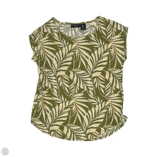 Top Short Sleeve By Tahari In Green & Orange, Size: M