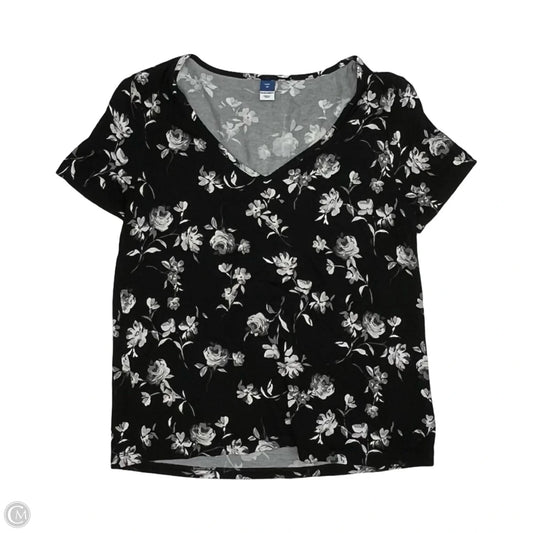 Top Short Sleeve By Old Navy In Black & White, Size: Xs