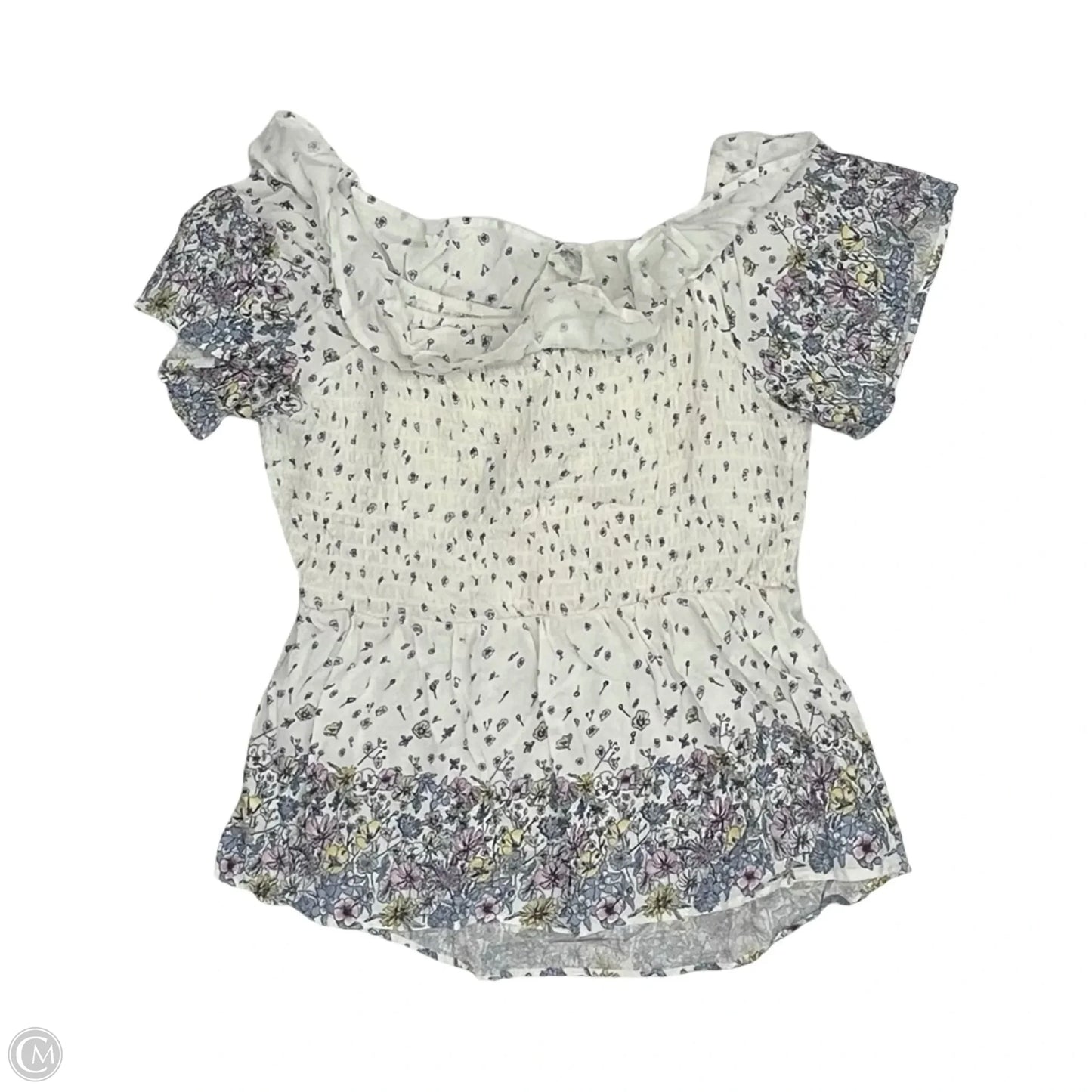Blouse Short Sleeve By Maurices In Floral Print, Size: M