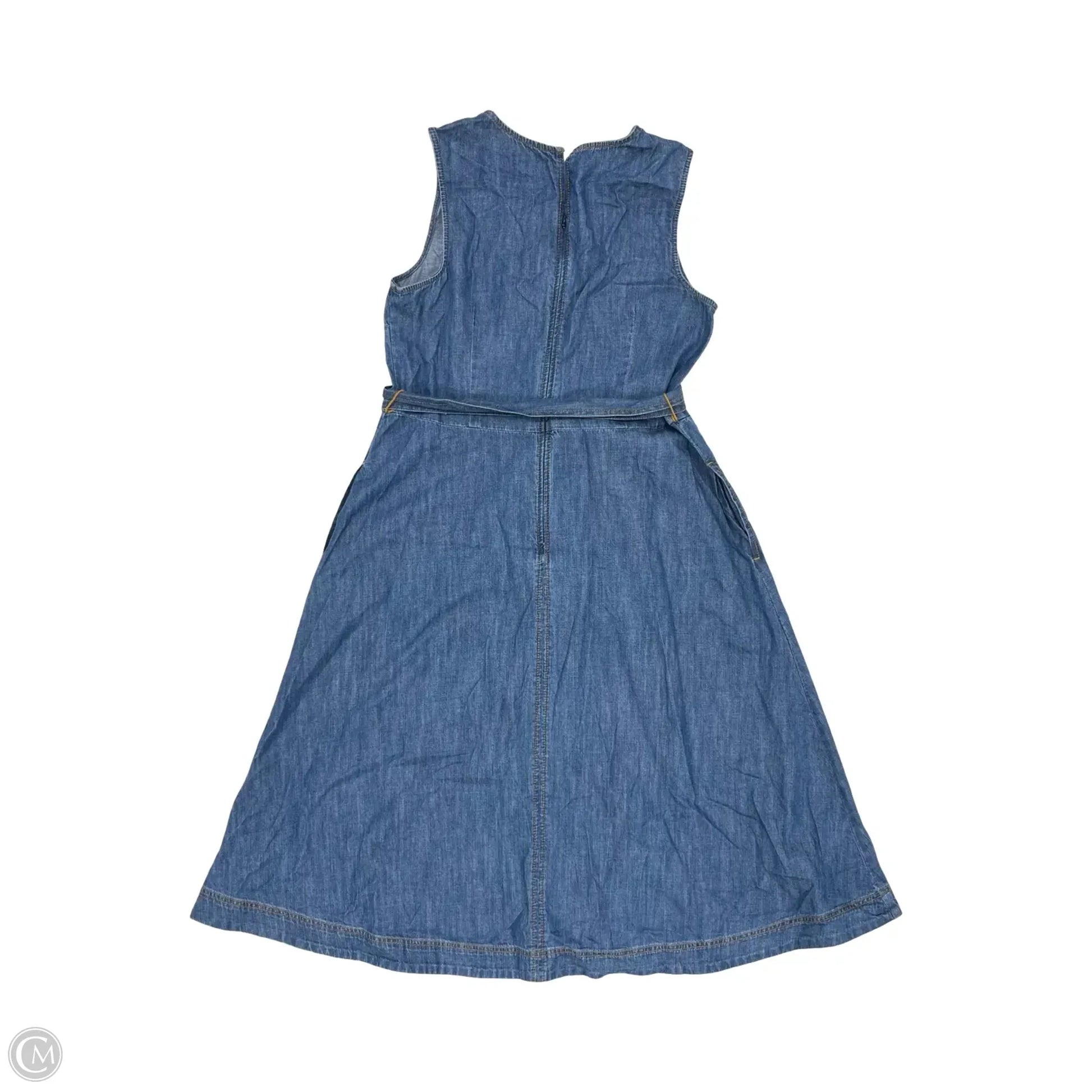 talbots denim dress Women's Embroidered Collar Shift - Blue - XS Machine Wash Cold With Like Colors Dress Casual Midi By Talbots