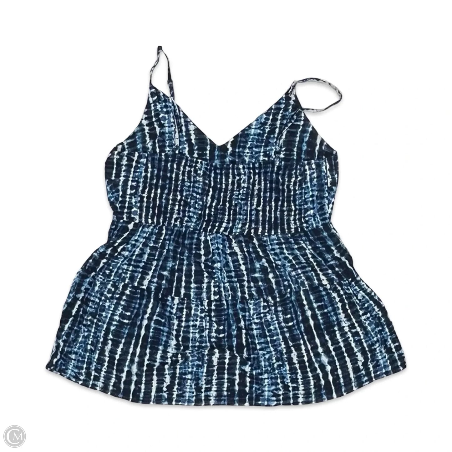 Blouse Sleeveless By Old Navy In Blue & White, Size: M
