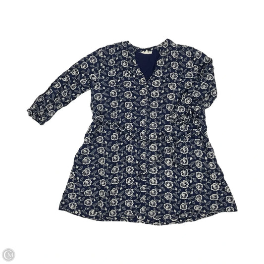 Tunic Long Sleeve By Entro In Blue & White, Size: L