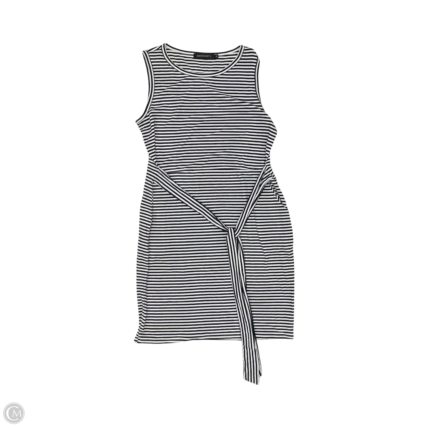 Dress Casual Short By Merokeety In Blue & Cream, Size: M