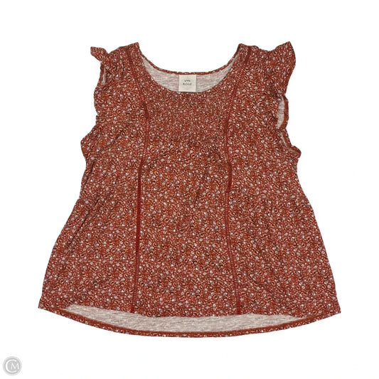 Top Short Sleeve By Knox Rose In Floral Print, Size: Xl
