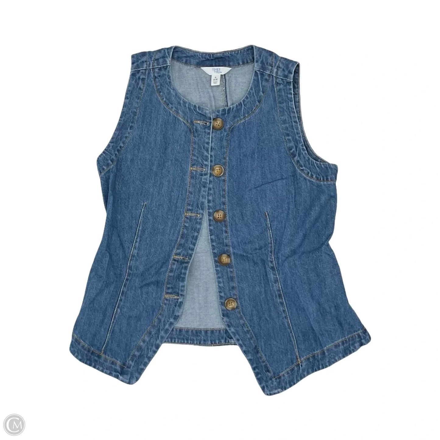 Vest Other By Time And Tru In Blue Denim, Size: S