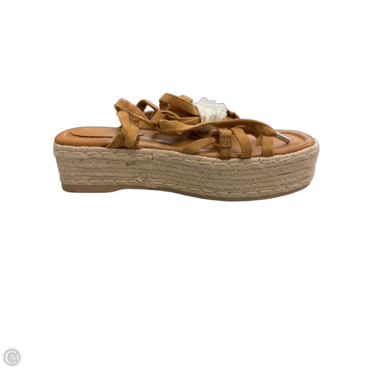 Sandals Heels Platform By Universal Thread In Brown, Size: 6
