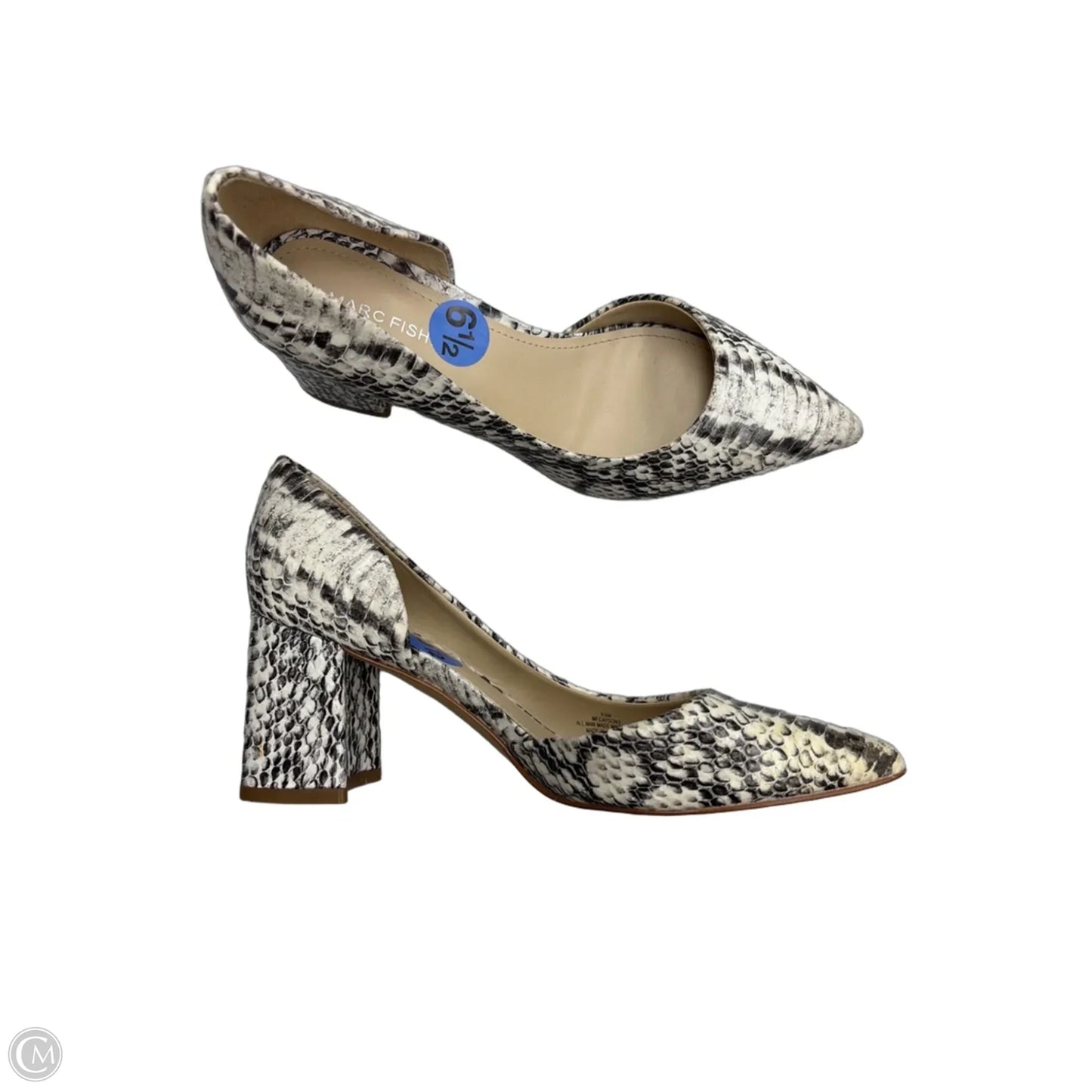 Shoes Heels Block By Marc Fisher In Snakeskin Print, Size: 6.5