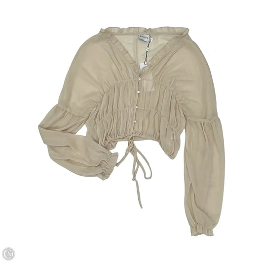 Blouse Long Sleeve By Cmb In Tan, Size: S