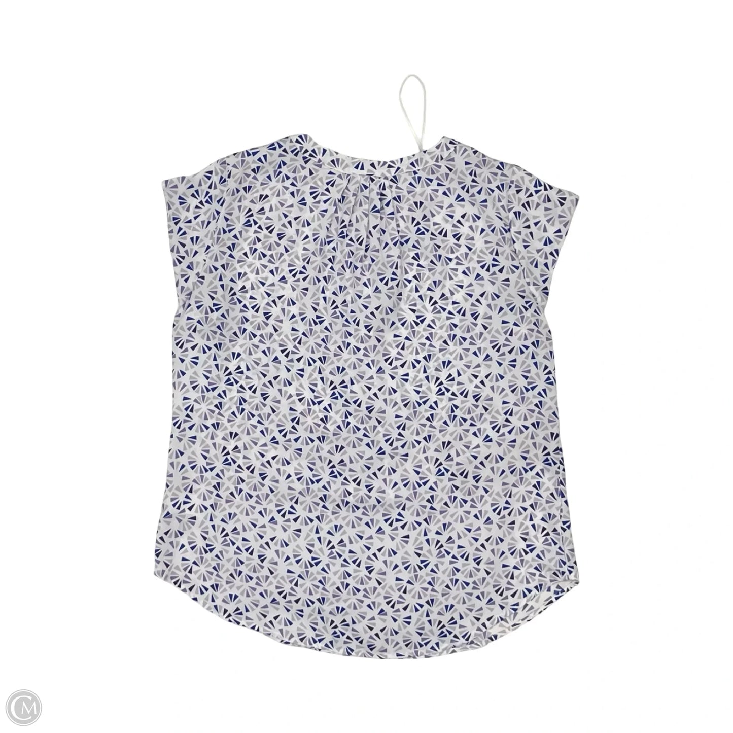Blouse 3/4 Sleeve By Liz Claiborne In Blue & White, Size: S