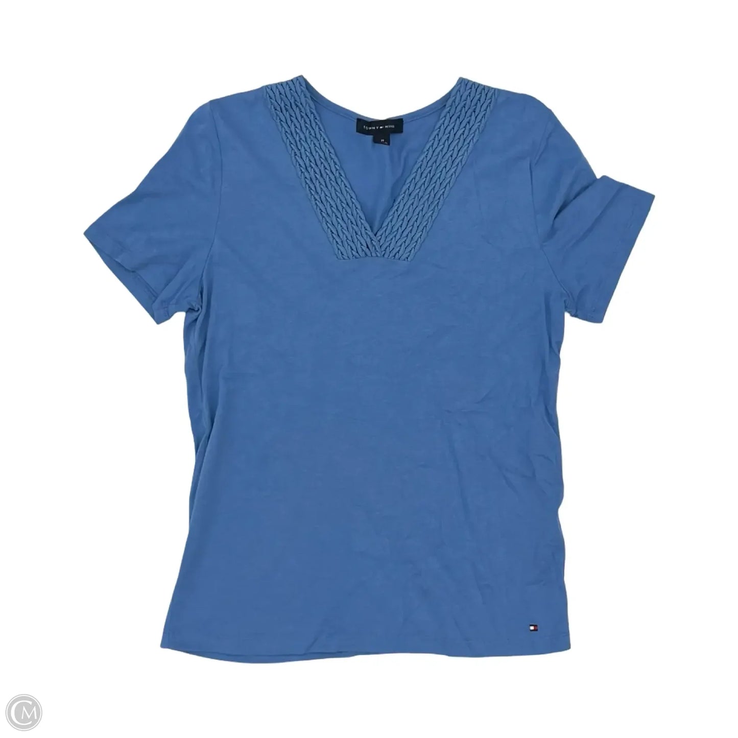 Top Short Sleeve By Tommy Hilfiger In Blue, Size: M