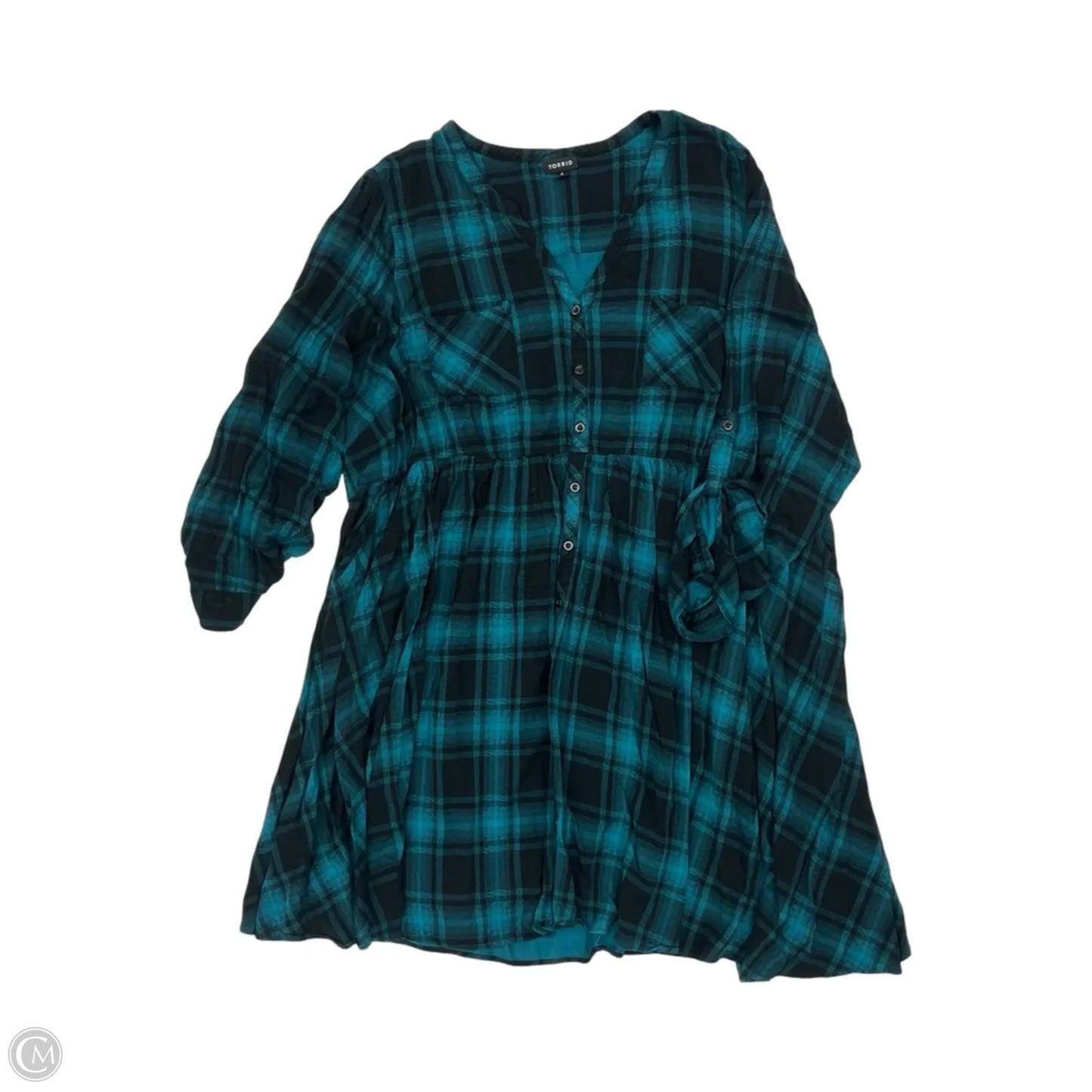 Dress Casual Short By Torrid In Black & Green, Size: 4x