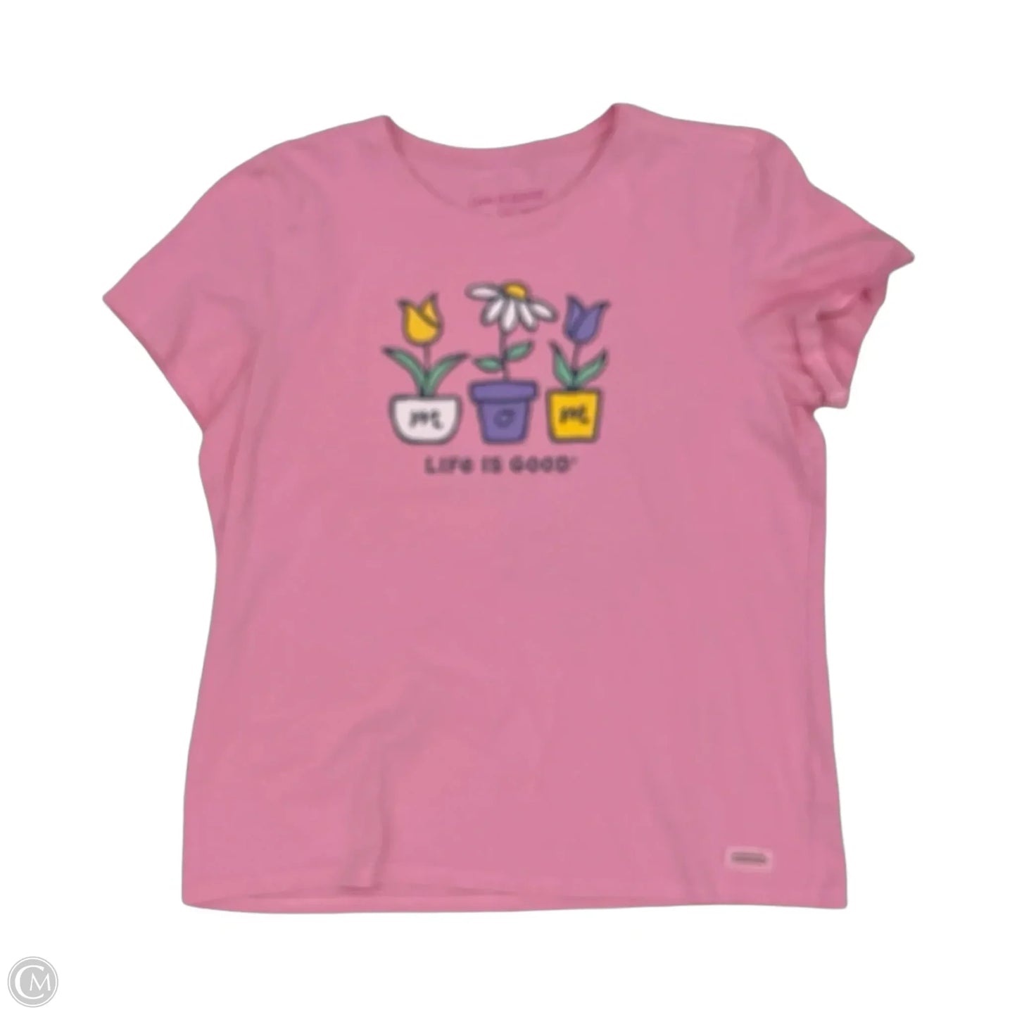 Top Short Sleeve By Life Is Good In Pink, Size: Xl