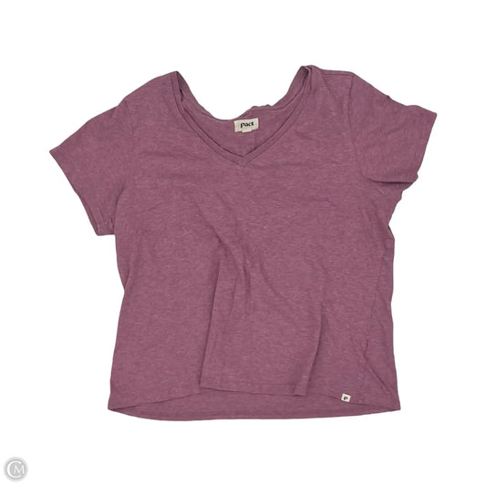Top Short Sleeve By Pact In Purple, Size: L