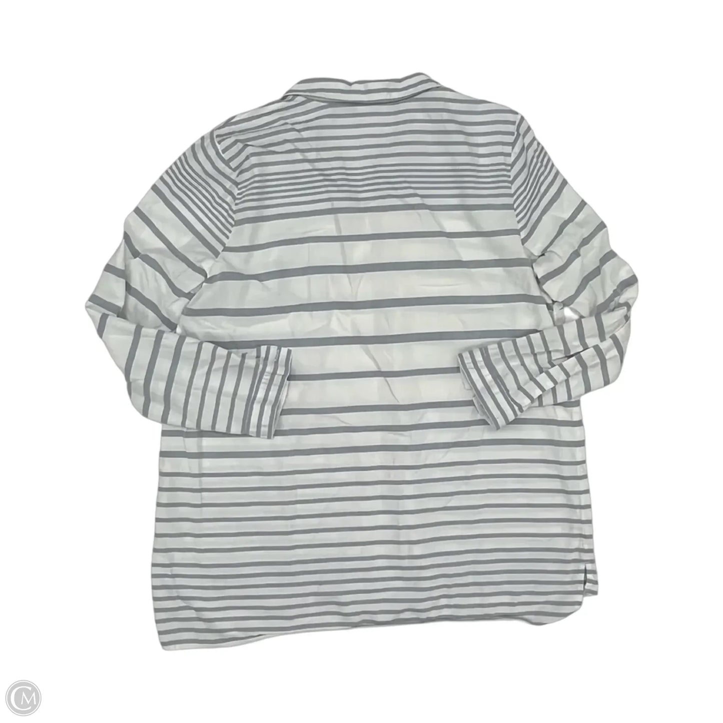 Top Long Sleeve By J. Jill In Blue & White, Size: L