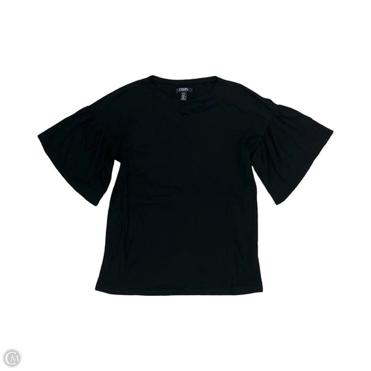 Top Short Sleeve By Chaps In Black, Size: S