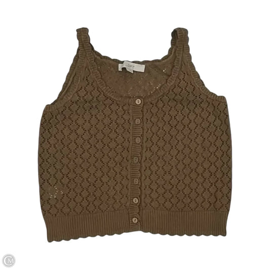 Top Sleeveless By Loft In Brown, Size: S