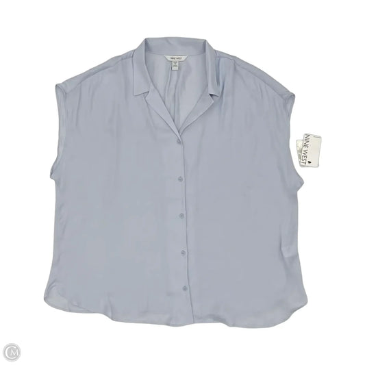Blouse Short Sleeve By Nine West In Blue, Size: 1x