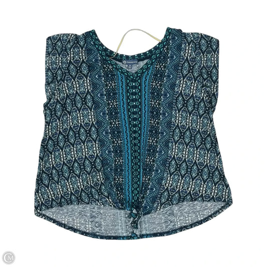 Top Short Sleeve By Democracy In Blue & Green, Size: 2x
