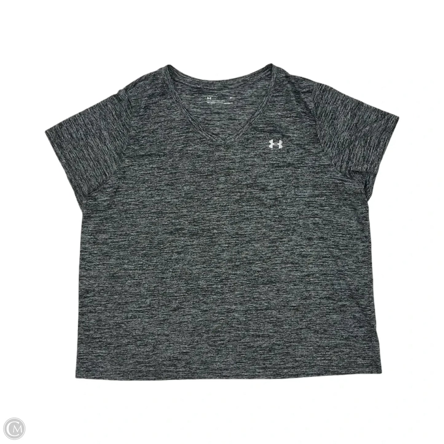 Athletic Top Short Sleeve By Under Armour In Grey, Size: 2x