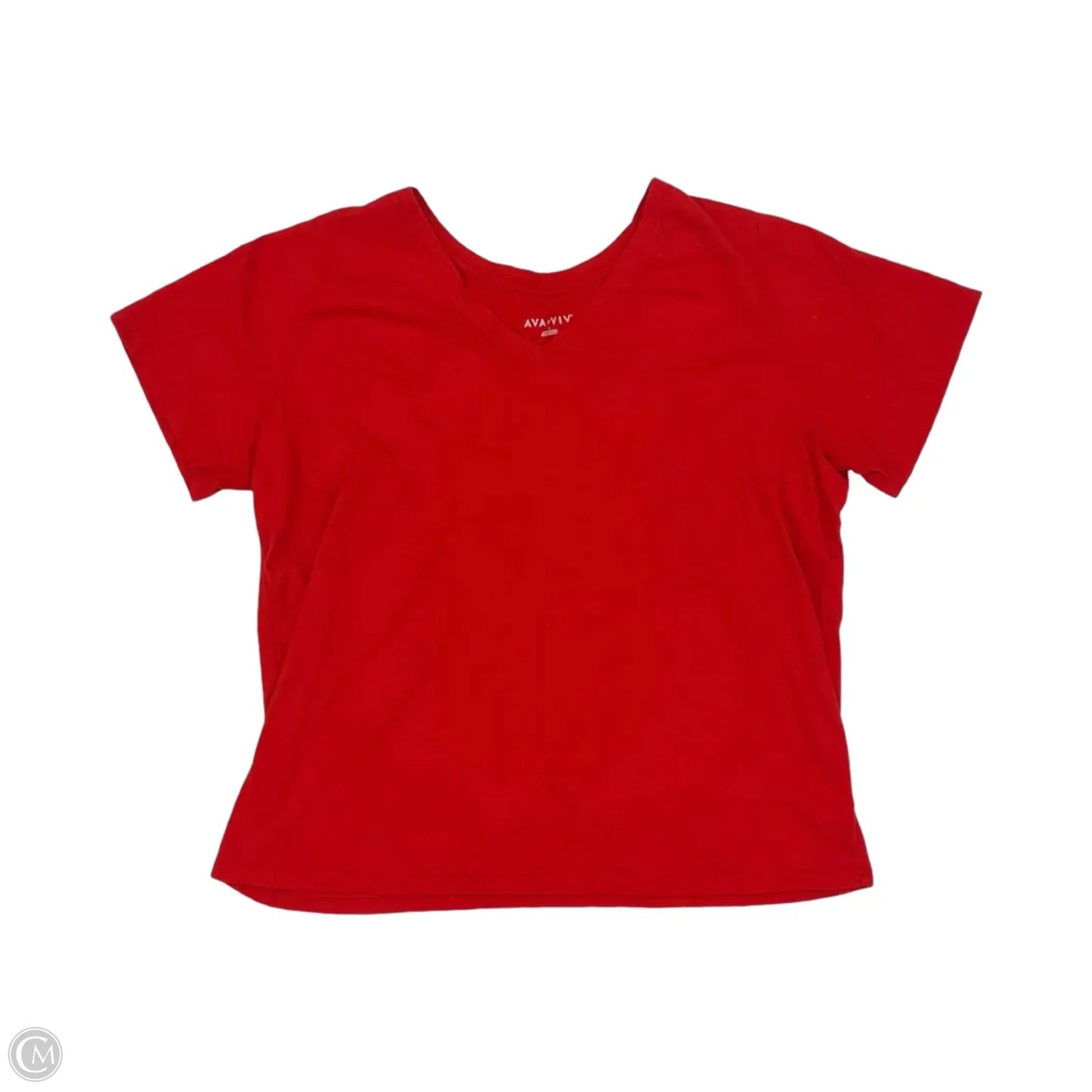 Top Short Sleeve By Ava & Viv In Red, Size: 1x