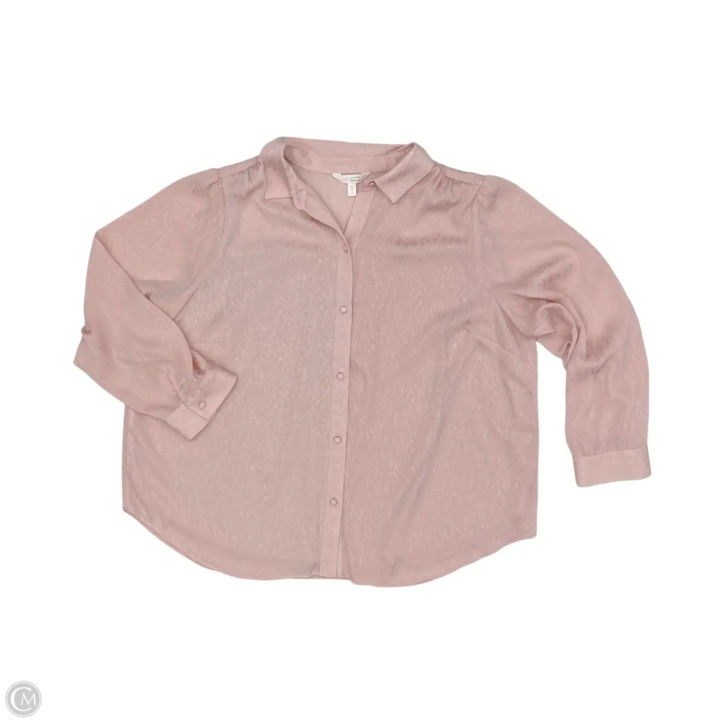 Blouse Long Sleeve By Lc Lauren Conrad In Pink, Size: 1x
