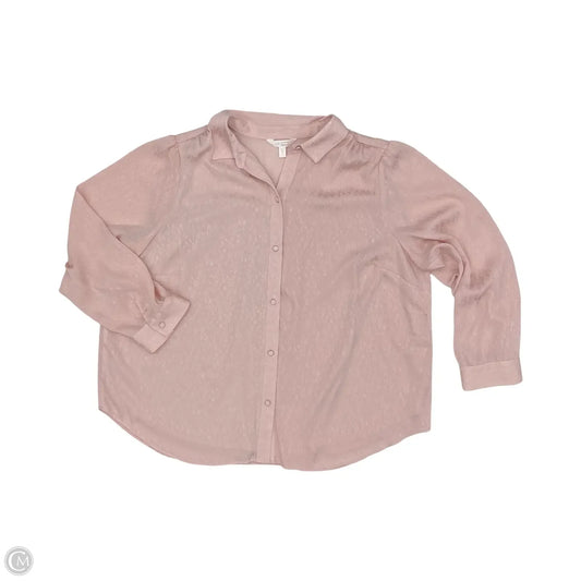 Blouse Long Sleeve By Lc Lauren Conrad In Pink, Size: 1x