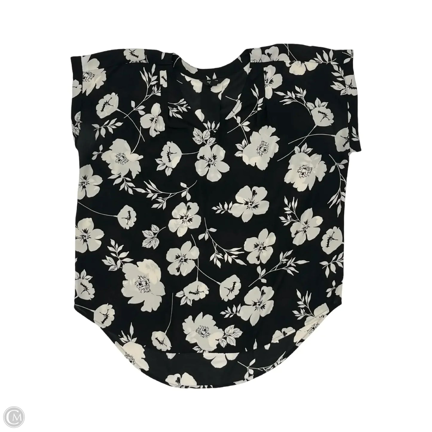 Blouse Short Sleeve By Simply Vera In Black & Cream, Size: Xl