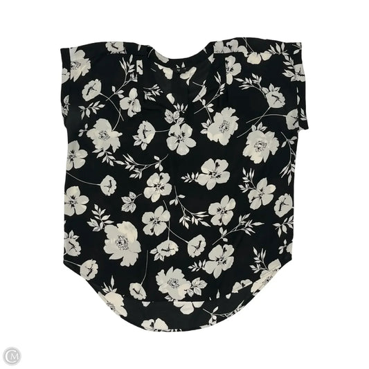 Blouse Short Sleeve By Simply Vera In Black & Cream, Size: Xl