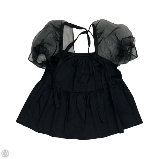 Blouse Short Sleeve By Pomander Place In Black, Size: S