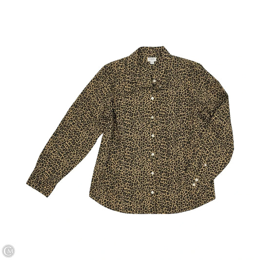 Blouse 3/4 Sleeve By J. Crew In Leopard Print, Size: L