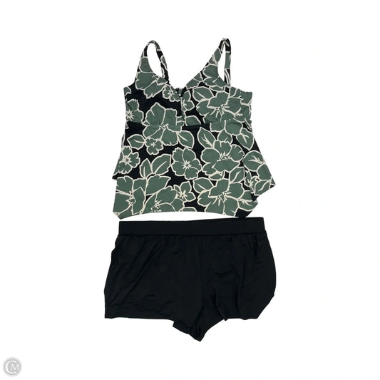 Swimsuit 2pc By Evri In Black & Green, Size: 2x