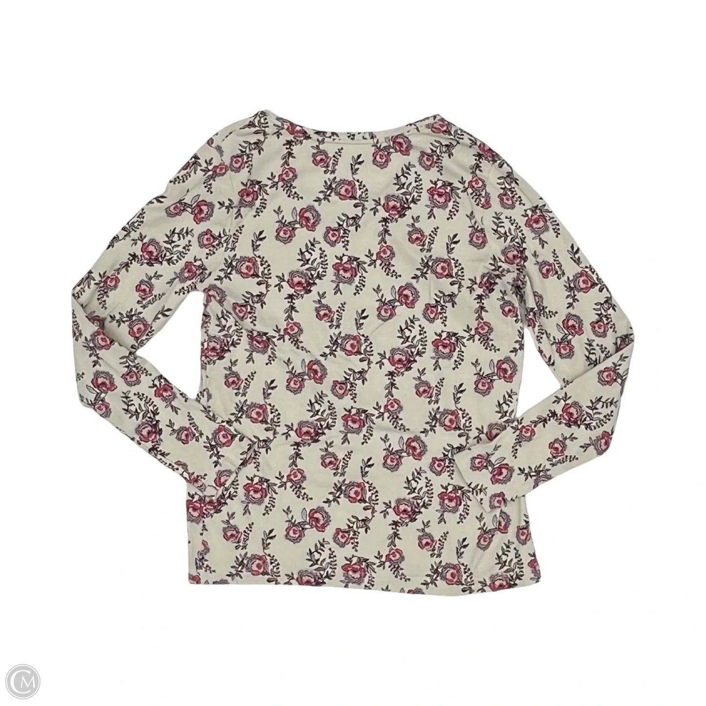 Top 3/4 Sleeve By Croft And Barrow In Floral Print, Size: S