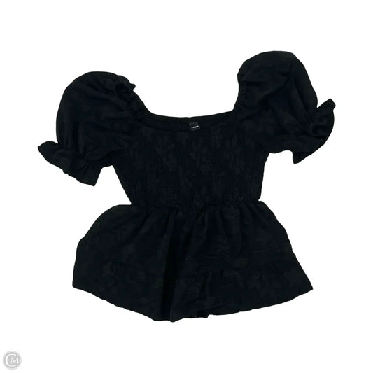Blouse Short Sleeve By Shein In Black, Size: M