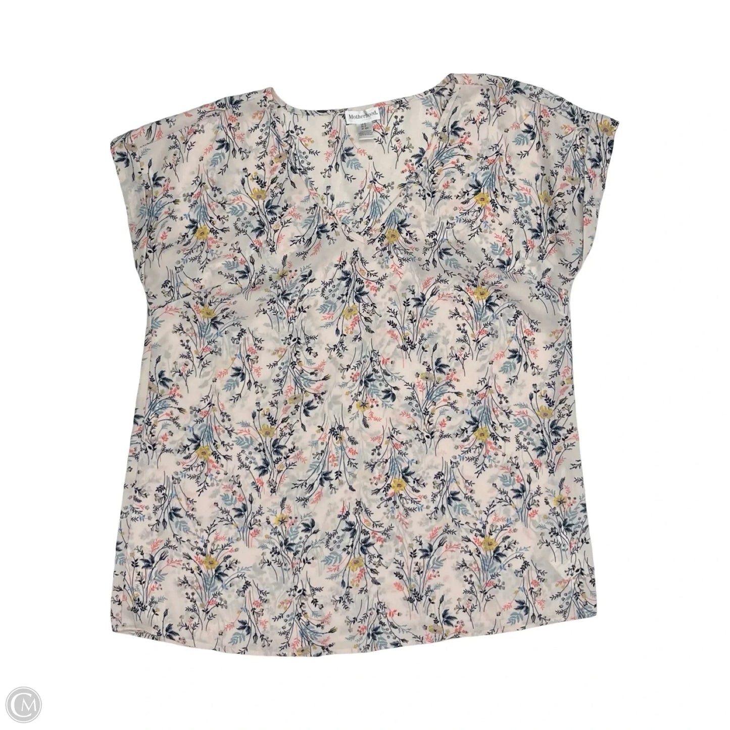 Blouse Short Sleeve By Motherhood In Floral Print, Size: S